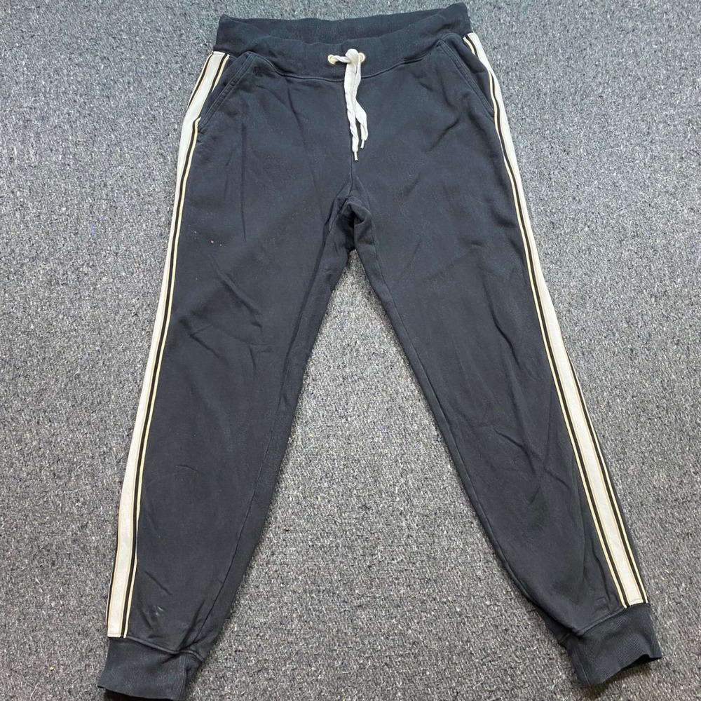 Lauren Ralph Lauren Joggers Sz M Womens Black Side Stripe Athletic Loungewear